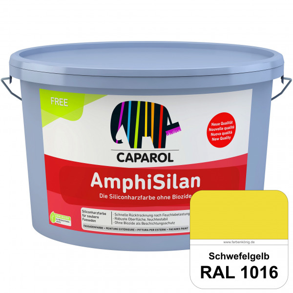 AmphiSilan FREE (RAL 1016 Schwefelgelb) Mineralmatte Fassadenfarbe in spezieller Siliconharz-Bindemi