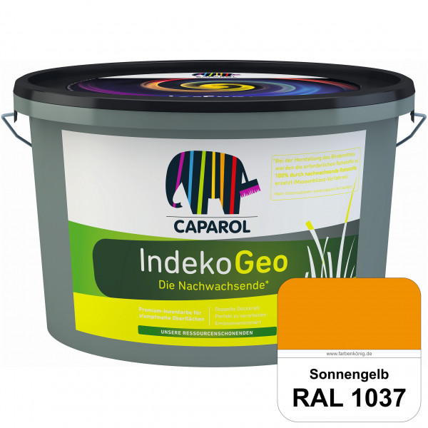 IndekoGeo (RAL 1037 Sonnengelb) Ressourcenschonende Premium Innenfarbe für stumpfmatte Oberflächen