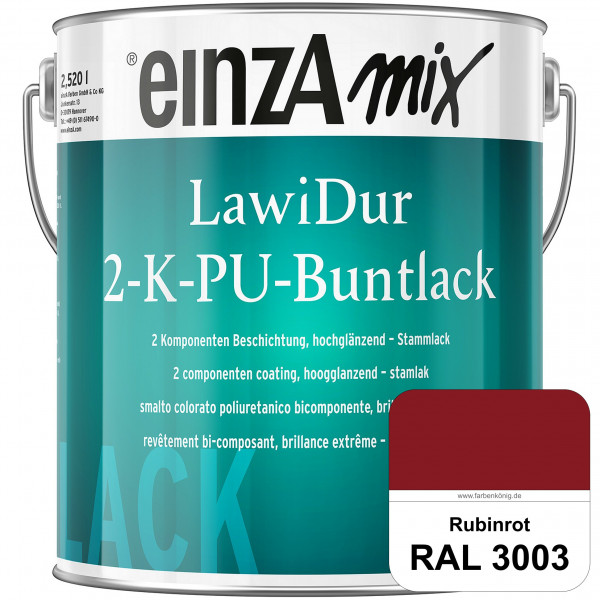 einzA LawiDur 2-K-PU-Buntlack - Hochglanz (RAL 3003 Rubinrot)