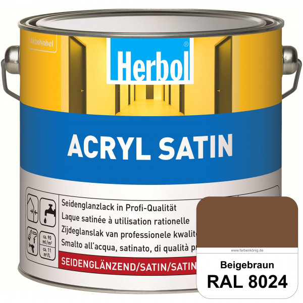 Acryl Satin (RAL 8024 Beigebraun) wasserverdünnbarer seidenglänzender Lack (Innen & Außen)