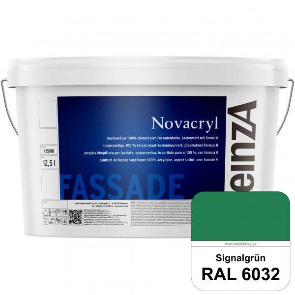 einzA Novacryl (RAL 6032 Signalgrün) Reinacrylat-Fassadenfarbe, seidenmatt