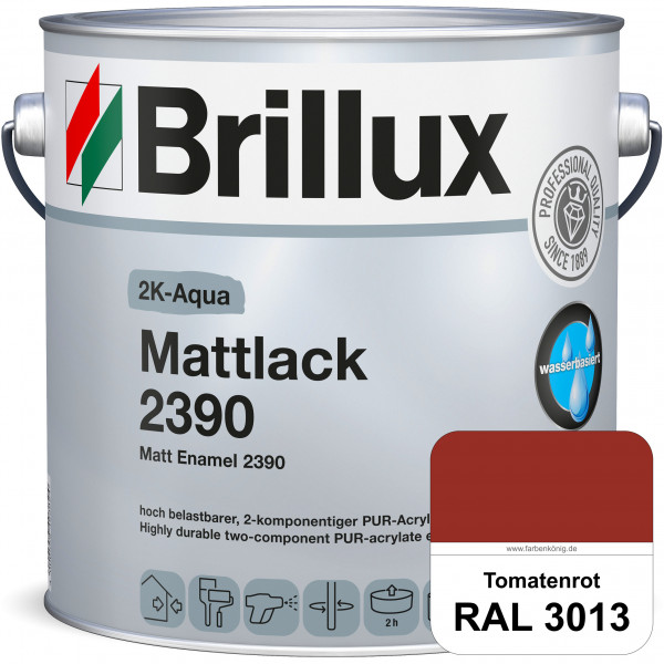 2K-Aqua Mattlack 2390 (RAL 3013 Tomatenrot) mechanisch und chemisch hoch belastbar für außen & innen