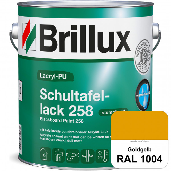 Lacryl-PU Schultafellack 258 (RAL 1004 Goldgelb) wasserbasierter und matter Schultafellack (innen)