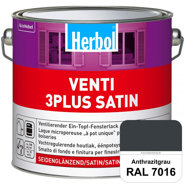 Venti 3Plus Satin (RAL 7016 Anthrazitgrau) feuchtigkeitregulierender & seidenglänzender Ein-Topf-Fen