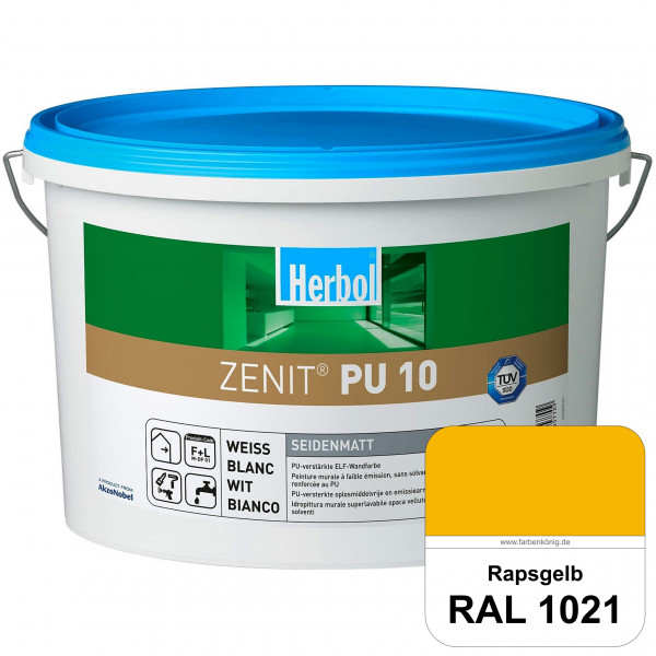 Zenit PU 10 (RAL 1021 Rapsgelb) seidenmatte und strapazierfähige PU-Wandfarbe