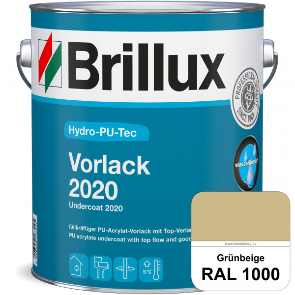 Hydro-PU-Tec Vorlack 2020 (RAL 1000 Grünbeige) hochwertiger Vorlack für grundierte bzw. gespachtelte