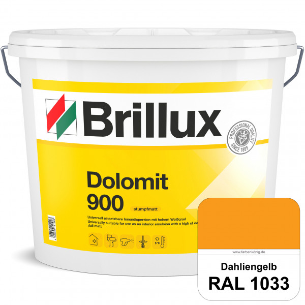Dolomit 900 (RAL 1033 Dahliengelb) stumpfmatte Innen-Dispersionsfarbe mit gutem Deckvermögen