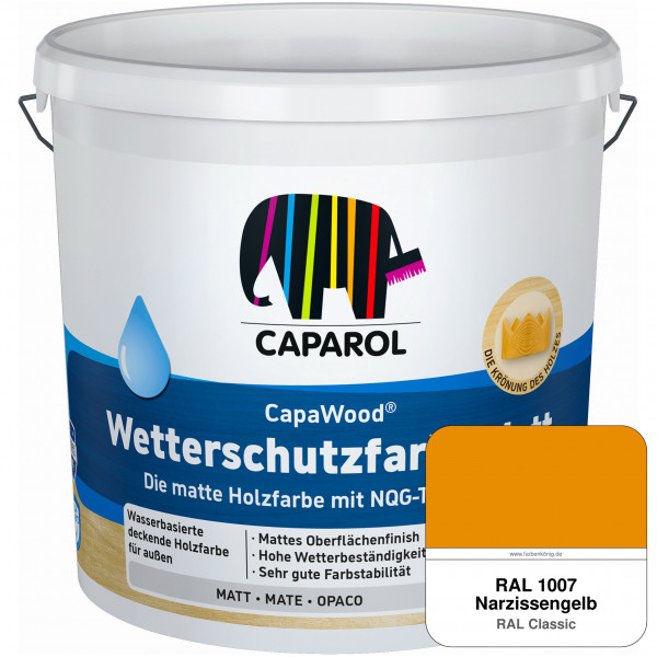 CapaWood® Wetterschutzfarbe Matt (RAL 1007 Narzissengelb) - ersetzt Capadur Wetterschutzfarbe Matt