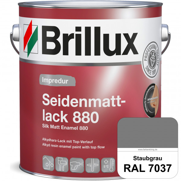 Impredur Seidenmattlack 880 (RAL 7037 Staubgrau) für Holz- oder Metallflächen innen & außen