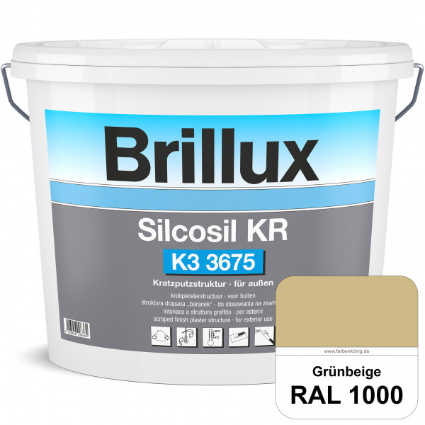Silcosil KR K3 3675 mit Protect (RAL 1000 Grünbeige) siliconverstärkter Dekorputz, Kratzputzstruktur