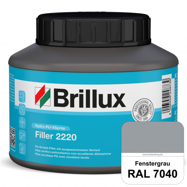 Hydro-PU-XSpray Filler 2220 (RAL 7040 Fenstergrau) wasserbasierter Premium-Filler für XVLP-Spritzver
