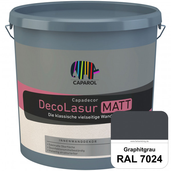 Capadecor DecoLasur Matt (RAL 7024 Graphitgrau) Matte Lasurfarbe auf Dispersionsbasis (innen)