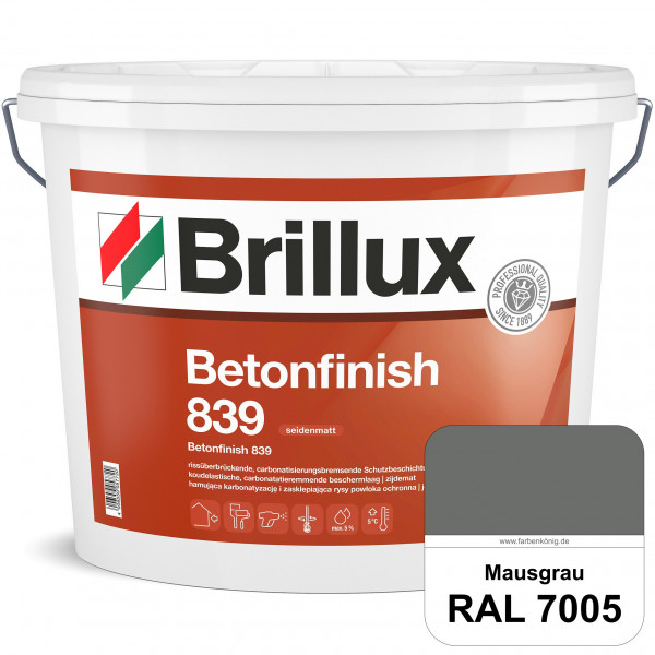 Betonfinish 839 (RAL 7005 Mausgrau) elastische Beschichtung zum Schutz rissgefährdeter Betonbauteile