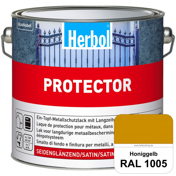 Protector (RAL 1005 Honiggelb) Seidenglänzende Spezialbeschichtung für Eisen- und NE-Metalle (außen)