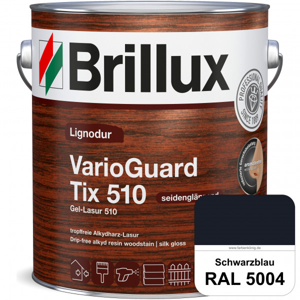 Lignodur VarioGuard Tix 510 (Gel-Lasur 510) RAL 5004 Schwarzblau