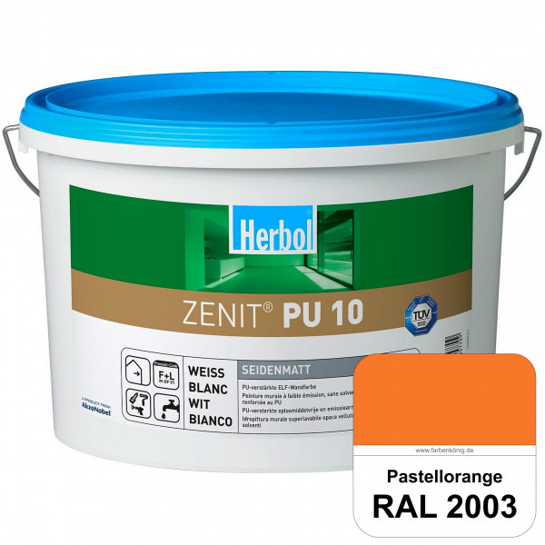 Zenit PU 10 (RAL 2003 Pastellorange) seidenmatte und strapazierfähige PU-Wandfarbe