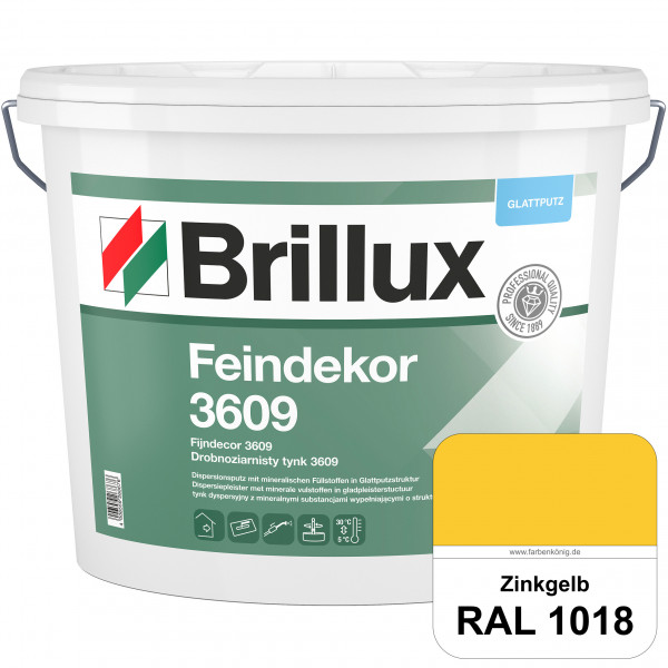 Feindekor ELF 3609 (RAL 1018 Zinkgelb) Glattputz nach DIN EN 15824 zur Erzielung dekorativer und str