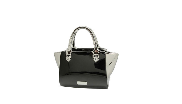 Vase Handtasche "Milano" aus Keramik (Schwarz)
