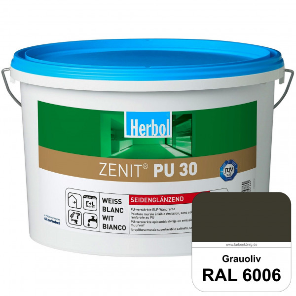 Zenit PU 30 (RAL 6006 Grauoliv) seidenglänzende und strapazierfähige PU-Wandfarbe