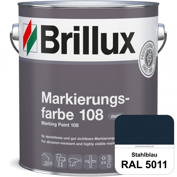 Markierungsfarbe 108 (RAL 5011 Stahlblau) Markierungsfarbe für Asphalt, Betonböden, Zementestrichen