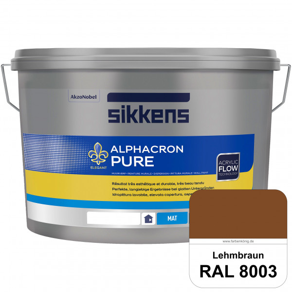 Alphacron Pure (RAL 8003 Lehmbraun) Edelmatte & hochertige Premium Wandfarbe für glatte Untergründe.