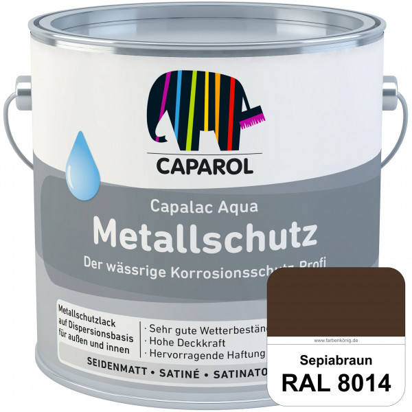 Capalac Aqua Metallschutz (RAL 8014 Sepiabraun) wasserbasierter Korrosionsschutz für Stahl & verzink