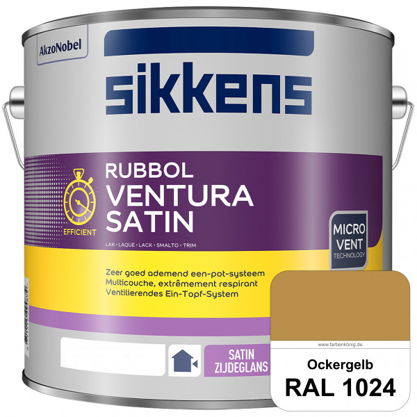 Rubbol Ventura Satin (RAL 1024 Ockergelb) Seidenglanzlack (lösemittelhaltig) Fenster & Türen außen