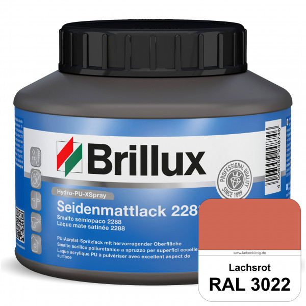 Hydro-PU-XSpray Seidenmattlack 2288 (RAL 3022 Lachsrot) hochwertiger Lack speziell für das XVLP-Spri