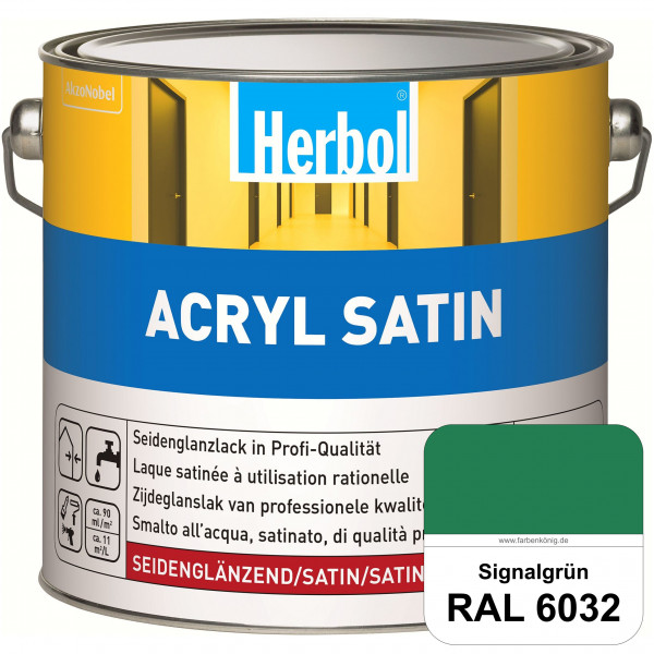 Acryl Satin (RAL 6032 Signalgrün) wasserverdünnbarer seidenglänzender Lack (Innen & Außen)