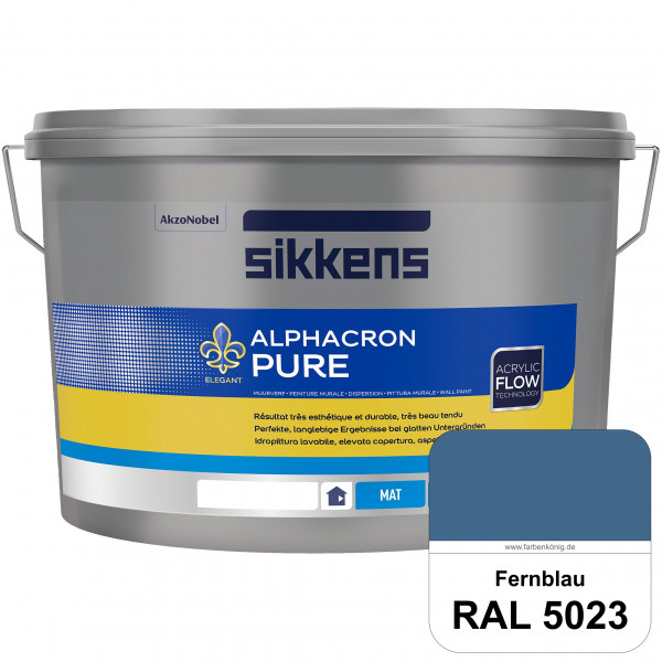 Alphacron Pure (RAL 5023 Fernblau) Edelmatte & hochertige Premium Wandfarbe für glatte Untergründe.
