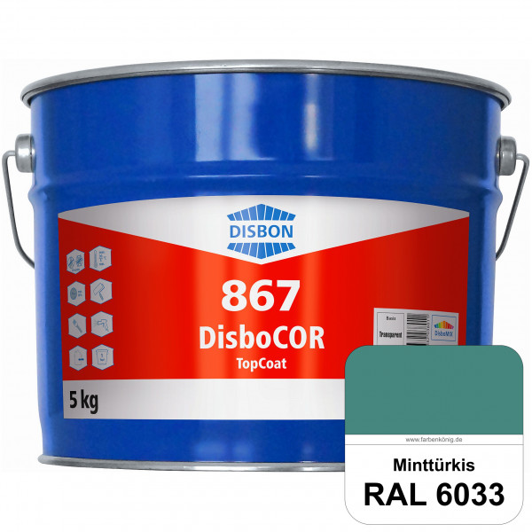 DisboCOR 867 TopCoat (RAL 6033 Minttürkis) Anwendungsfreundliche Korrosionsschutz-Deckbeschichtung m