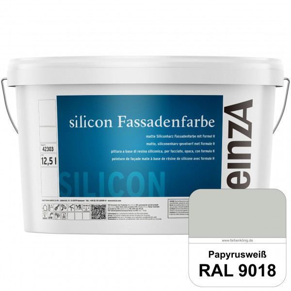 einzA silicon Fassadenfarbe (RAL 9018 Papyrusweiß) Hochwertige Siliconharz-Fassadenfarbe