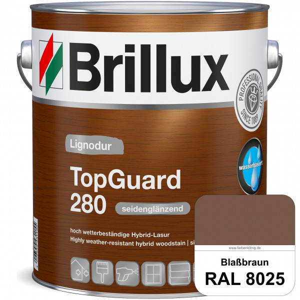 TopGuard 280 (RAL 8025 Blassbraun) wasserbasierte, wetterbeständige und seidenglänzende Hybridlasur