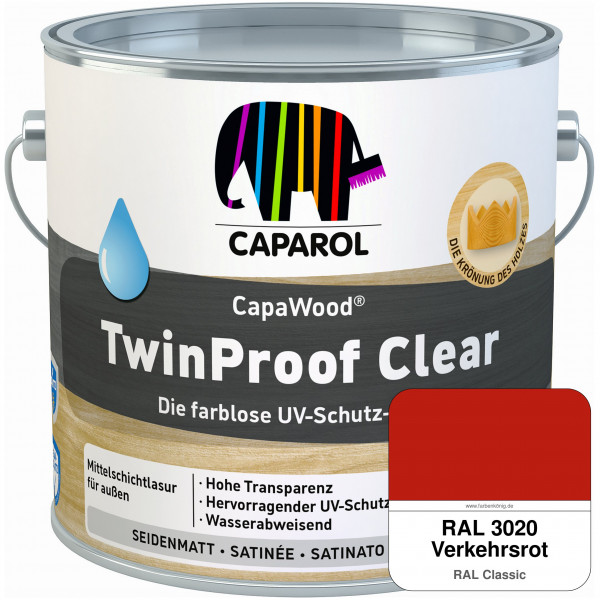 CapaWood® TwinProof Clear (RAL 3020 Verkehrsrot) - ersetzt Capadur TwinProof