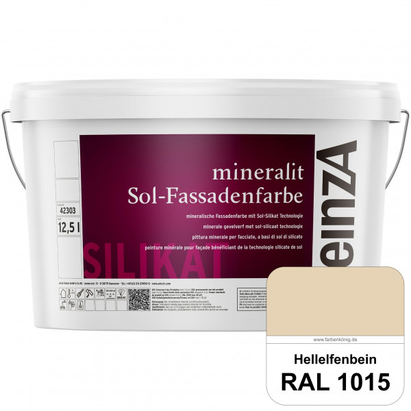 einzA mineralit Sol Fassadenfarbe (RAL 1015 Hellelfenbein) mineralische Fassadenfarbe mit Sol-Silika
