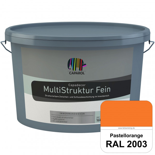 Capadecor MultiStruktur fein (RAL 2003 Pastellorange) quarzgefüllte Zwischen- und Schlußbeschichtung