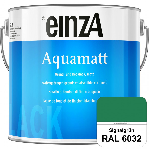 einzA Aquamatt (RAL 6032 Signalgrün) Wasserverdünnbare Vorstreichfarbe & matte Lackfarbe