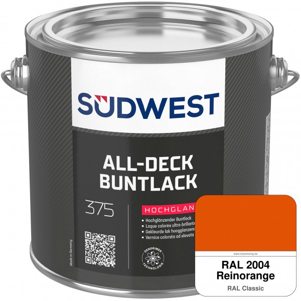 All-Deck Buntlack Hochglanz (RAL 2004 Reinorange)