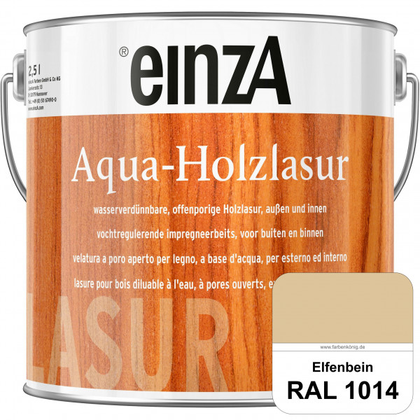 einzA Aqua-Holzlasur (RAL 1014 Elfenbein) wasserverdünnbare offenporige Holzlasur für Holzbauteile