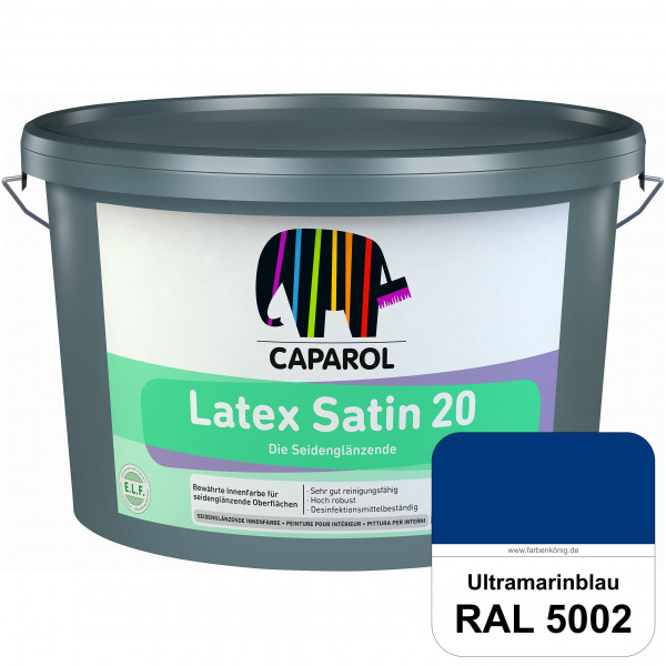 Latex Satin 20 (RAL 5002 Ultramarinblau) strapazierfähige seidenglänzende Latexfarbe (Innen)