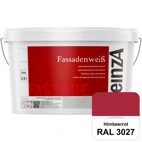 einzA Fassadenweiß (RAL 3027 Himbeerrot) Sil-Fassadenfarbe gegen Schmutz & Vergrünung