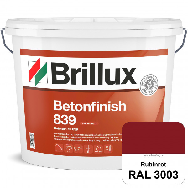 Betonfinish 839 (RAL 3003 Rubinrot) elastische Beschichtung zum Schutz rissgefährdeter Betonbauteile