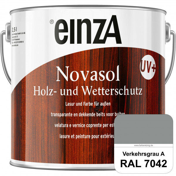 einzA Novasol HW Farbe (RAL 7042 Verkehrsgrau A) Deckender Wetterschutz für außen