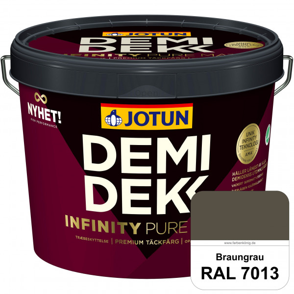 DEMIDEKK Infinity Pure Mat - Deckende, matte Holzfarbe (RAL 7013 Braungrau)
