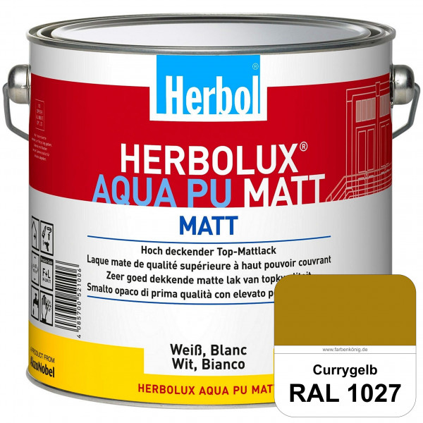 Herbolux Aqua PU Matt (RAL 1027 Currygelb) Top-PU-Mattlack auf Wasserbasis (Innen)
