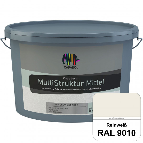 Capadecor MultiStruktur mittel (RAL 9010 Reinweiß) quarzgefüllte Zwischen- und Schlußbeschichtung in
