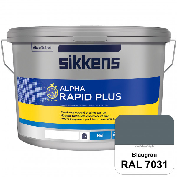 Alpha Rapid Plus (RAL 7031 Blaugrau) Hochwertige & stumpfmatte Wandfarbe für mittlere Belastungen