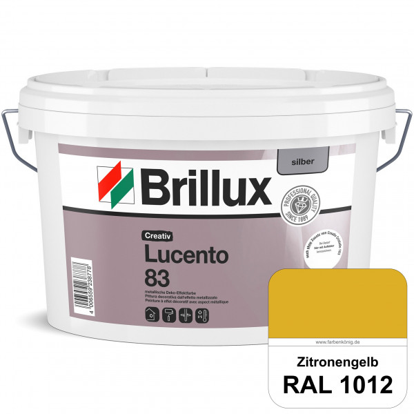 Creativ Lucento 83 (RAL 1012 Zitronengelb) Strapazierfähige Deko-Effektfarbe mit metallischer Oberfl