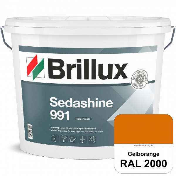 Sedashine 991 (RAL 2000 Gelborange) Seidenmatte Innendispersion für hoch strapazierfähige & gut rein