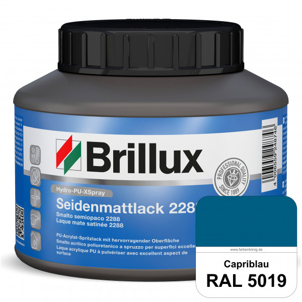 Hydro-PU-XSpray Seidenmattlack 2288 (RAL 5019 Capriblau) hochwertiger Lack speziell für das XVLP-Spr